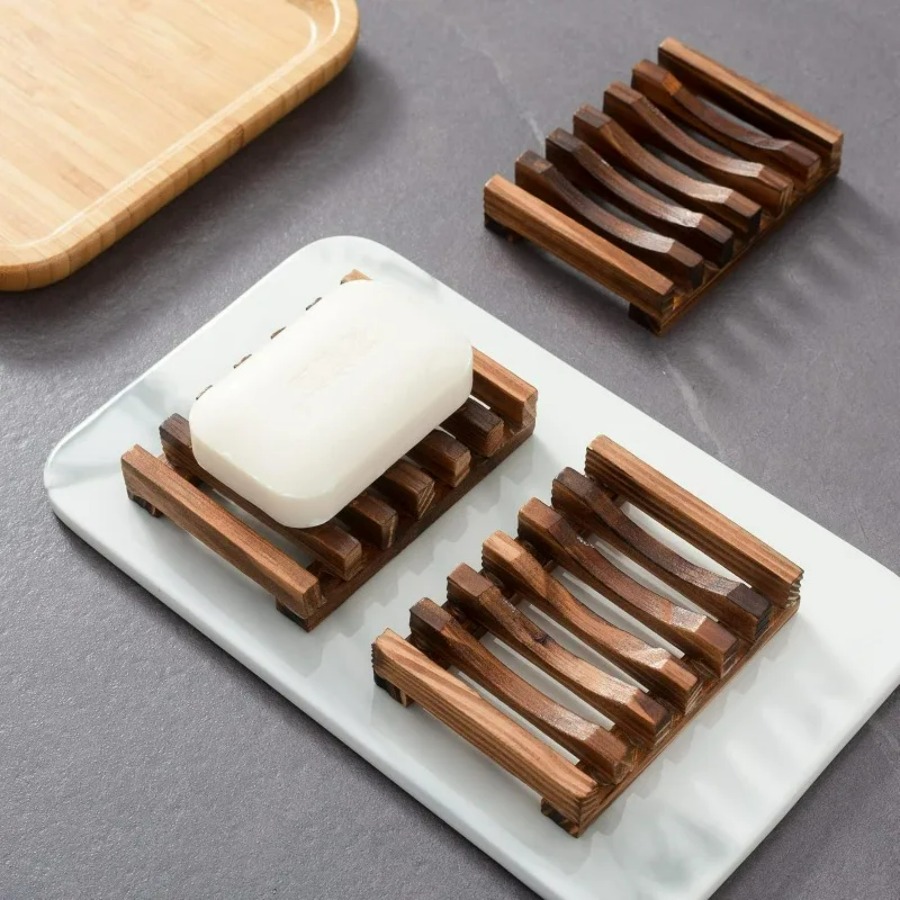 Bamboo Cutlery Set - Portasapone in legno per doccia, design